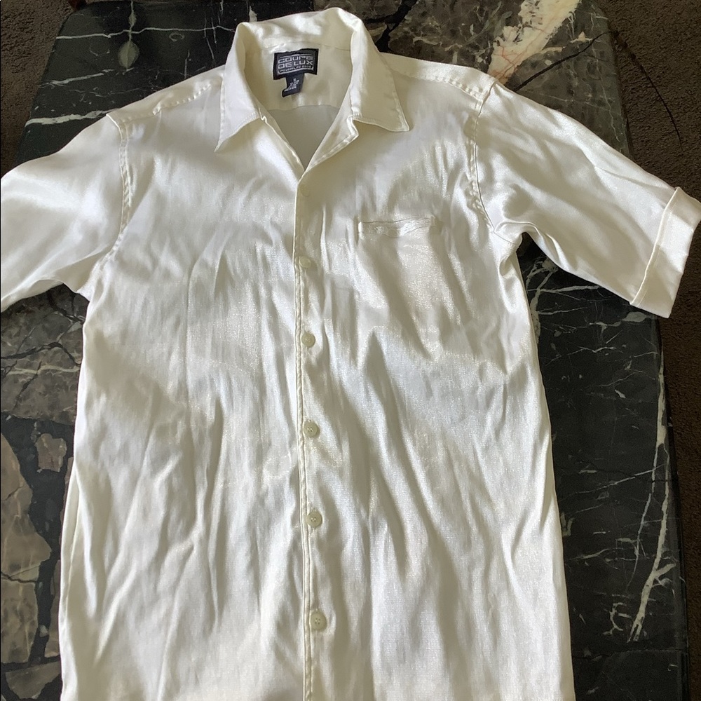Coupe de lux vintage powerlite 2000 ivory short sleeve shirt